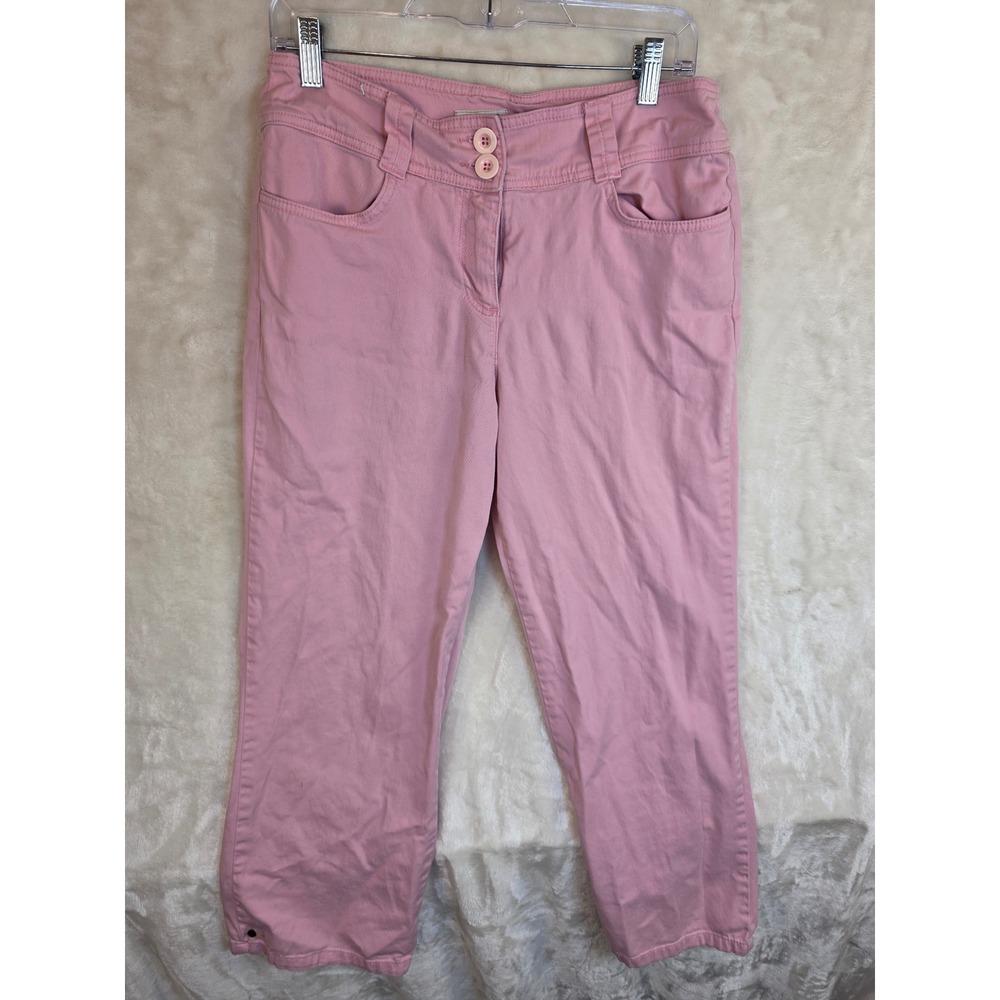 Harold's Pink Cropped Pants Womens Size 10 Cotton Blend Mid Rise Casual Trousers